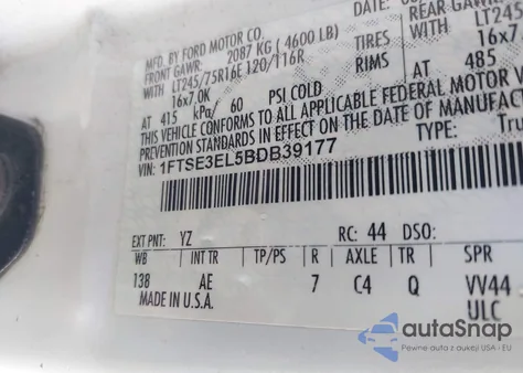 2011 Ford E-350 Super Duty Commercial из США, поврежденный, VIN 1FTSE3EL5BDB39177